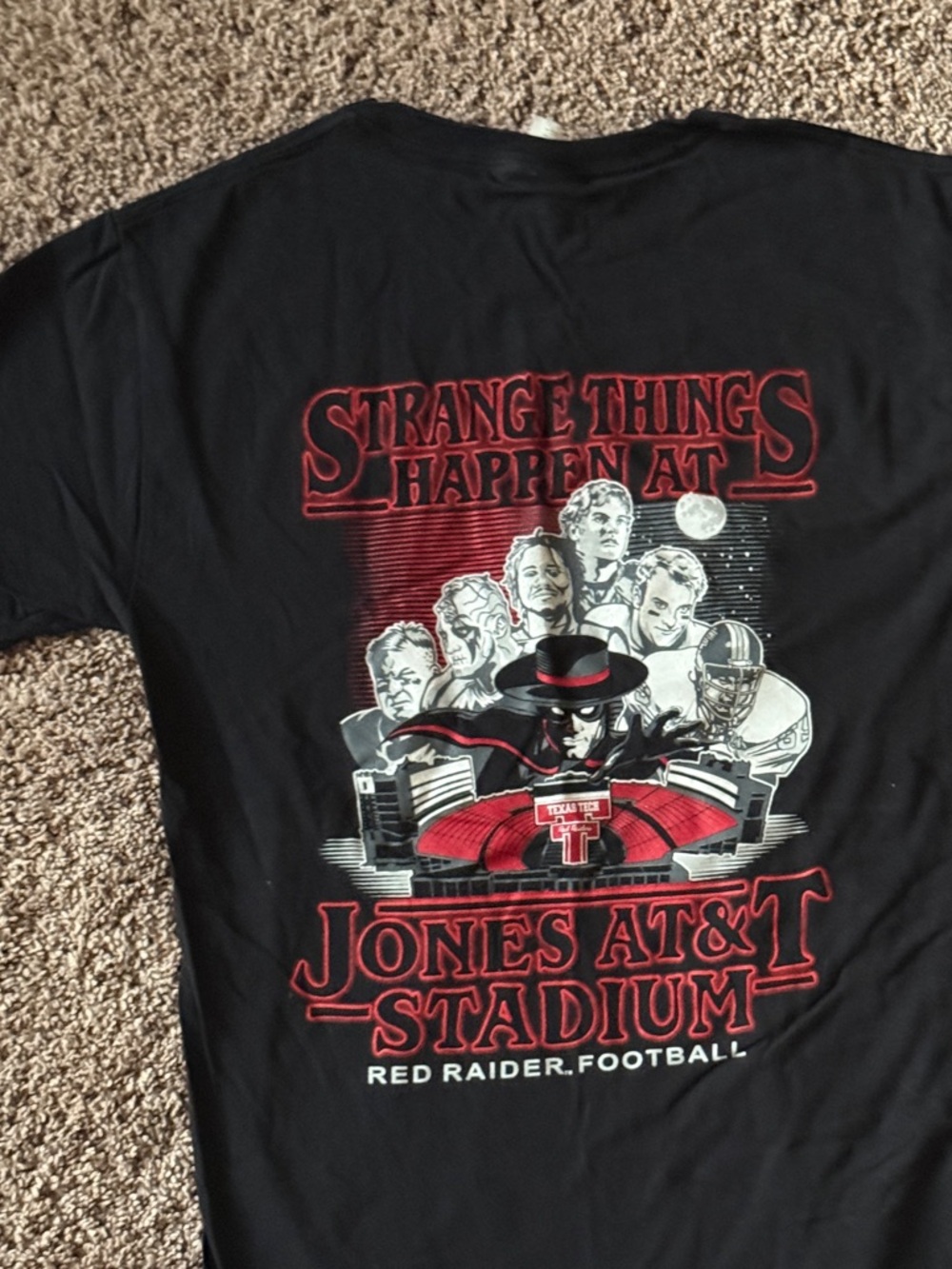 Texas Tech 'Strange Things Happen At' Black Graphic Tee